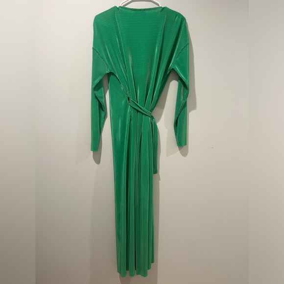 Topshop Maternity Dress Plisse Wrap Dress In green Two Toned Size S - Picture 7 of 10
